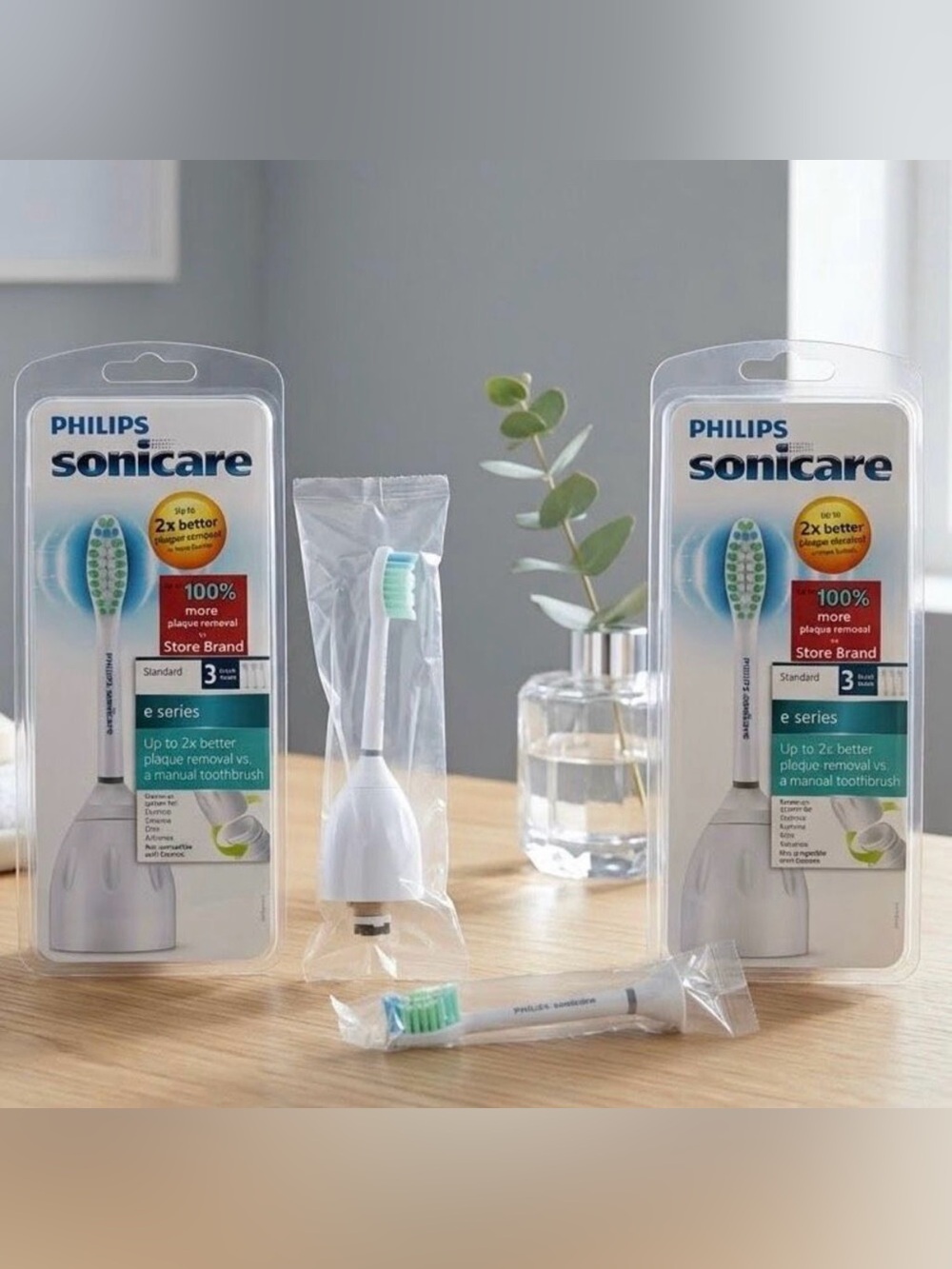NWT 8 Pack Philips Sonicare Genuine E-Series Replacement Toothbrush Heads HX7023